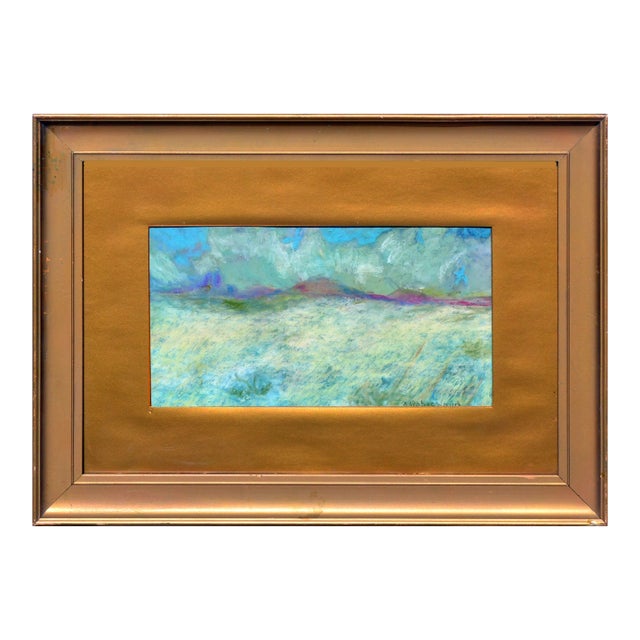 Blue Mountain Landscape in Oil on Paper by Addison Robichaud For Sale