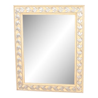 John Widdicomb French Regency Louis XVI Carved Painted Wall Mirror, 1950s For Sale