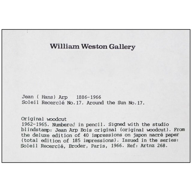 Early 20th Century Early 20th Century Soleil Recerclé No. 17, Jean Arp For Sale - Image 5 of 6