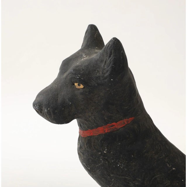 Black Scottie Dog Garden Ornament Reconstituted Stone, English Mid 20th C. For Sale - Image 4 of 11