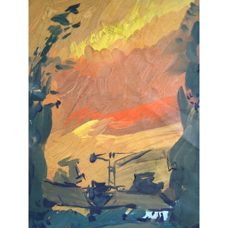 Painting Colorful Sunset Litvinov Oleg Arkad'yevich For Sale