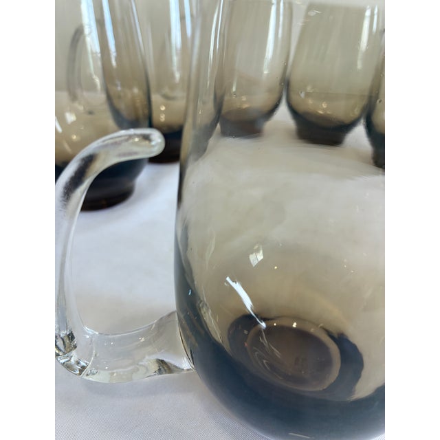 Brown Mid-Century Modern Libbey “Tempo” Smoked Ombre Glass Mugs – Set of 6 For Sale - Image 8 of 11