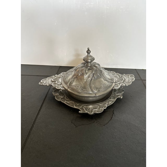 Mid 18th Century Polish Pewter Rococo Form Covered Bowl & Stand For Sale In Minneapolis - Image 6 of 8