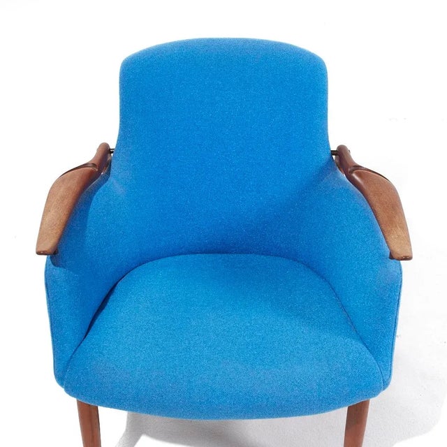 Finn Juhl for Niels Vodde Nv-53 Mid Century Blue Chairs - Pair For Sale - Image 11 of 12