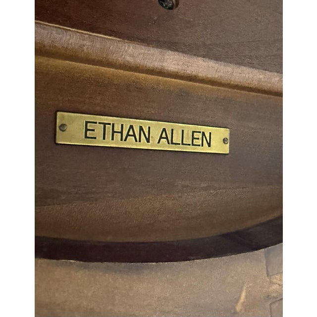 Wood Vintage Ethan Allen Townhouse Carved Pedestal Side Table For Sale - Image 7 of 8