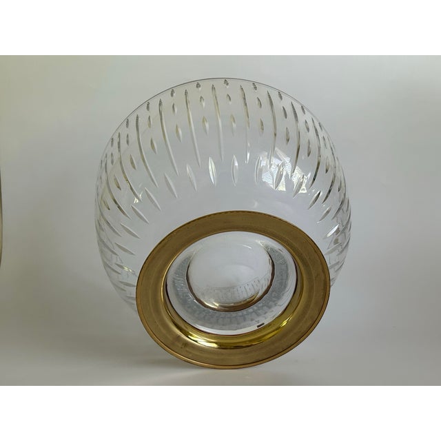 Metal Atlantis Portugal Full Lead Crystal Centerpiece Bowl With 24k Gold Plated Base For Sale - Image 7 of 9