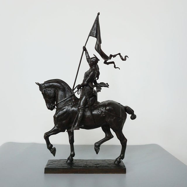 Bronze Jeanne Darc Sculpture by Emmanuel Fremiet For Sale - Image 3 of 17