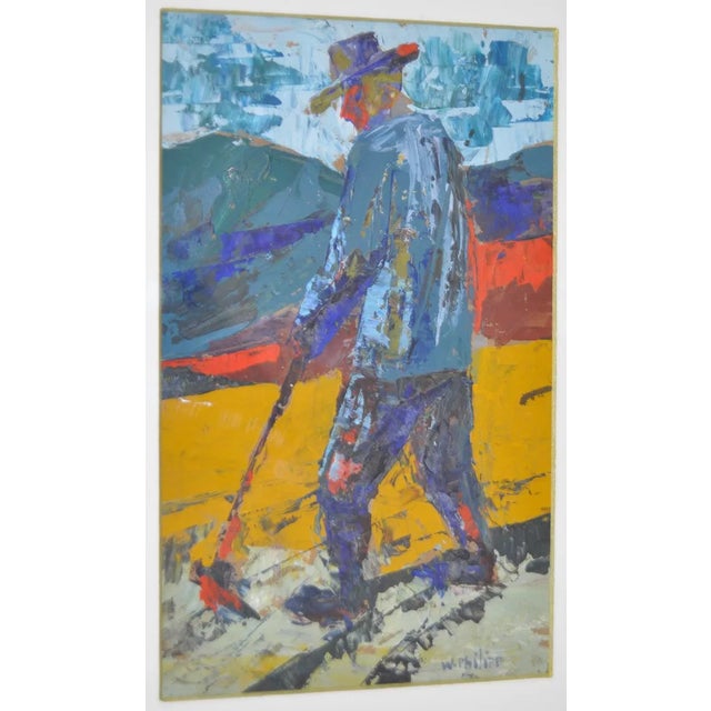 Contemporary Man in Fields by Werner Philipp For Sale - Image 3 of 7