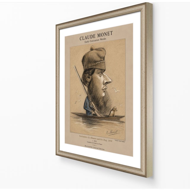 Portraiture Claude Monet 1850s Caricature Portraits Fine Art Mounted Board Prints - Set of 6 For Sale - Image 3 of 18