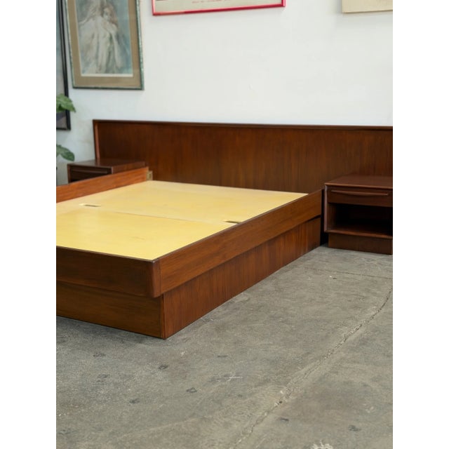 Mid-Century Modern 1960s Danish Modern Queen Platform Bed For Sale - Image 3 of 15