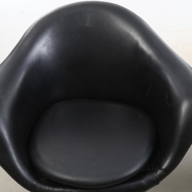 Black Vintage Swivel Chairs in Black Synthetic Leather with Chrome Bases, 1990, Set of 2 For Sale - Image 8 of 17