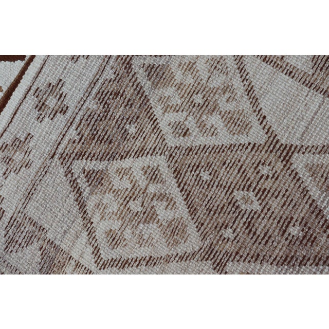 Vintage Turkish Tulu Runner With Ivory Field and Camel Diamond Pattern 2'8" X 13'6" For Sale - Image 11 of 11