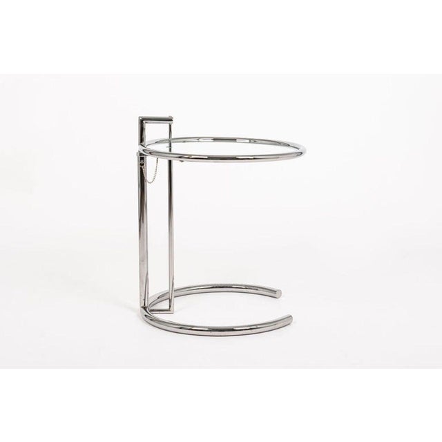 Eileen Gray Mid Century Glass & Chrome Round Side Table by Eileen Gray (Attr.) For Sale - Image 4 of 11