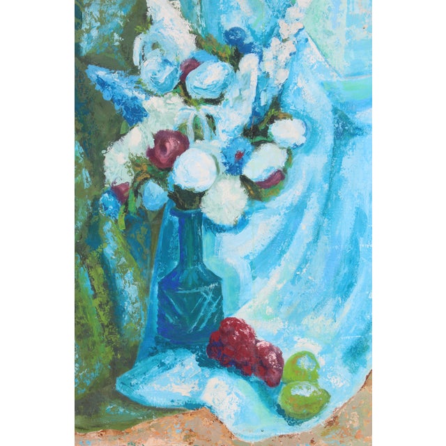 Mid-Century Modern 1960s Vintage Cheryl Hall Floral Still Life Oil Painting For Sale - Image 3 of 6
