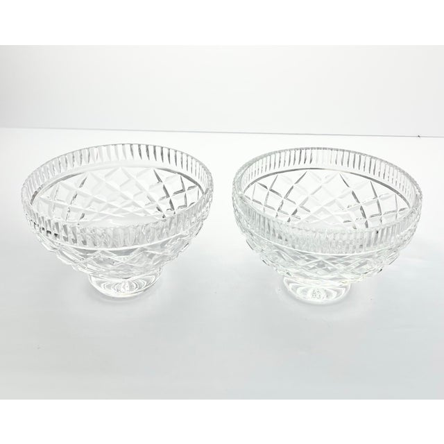 Contemporary Waterford “Killeen” Pair of Crystal Footed Bowls For Sale - Image 3 of 10