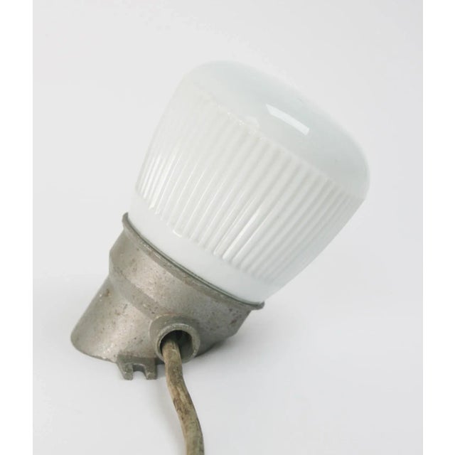 Vintage German Industrial Opaline Sconce For Sale - Image 9 of 9