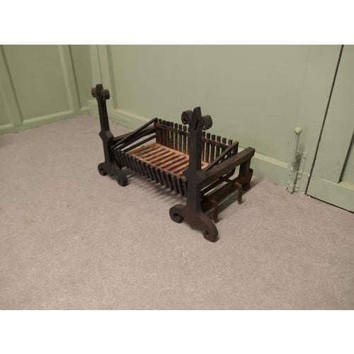 1900 - 1909 Large 19th Century Andirons with Grate These Are Heavy Hand Forged Iron Andiron, 1900 For Sale - Image 5 of 7