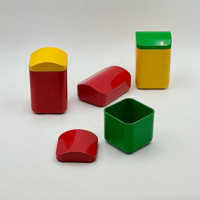 Green Modular Plastic Container Set by Makio Hasuike for Gedy, 1970s, Set of 4 For Sale - Image 8 of 14
