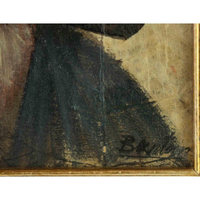 Buntoon Brothers, Man with Pipe, Oil on Canvas, 1970s For Sale - Image 3 of 5