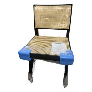Klarel Chandigarh Black European Beech; Viennese Cane Dining Side Chair For Sale