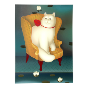 Cat in Chair, Signed Screenprint by Igor Galanin
