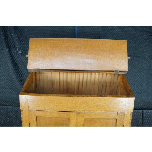 Antique American Victorian Slant Front Cabinet Bookcase Linen Press Wardrobe 75" For Sale - Image 13 of 13