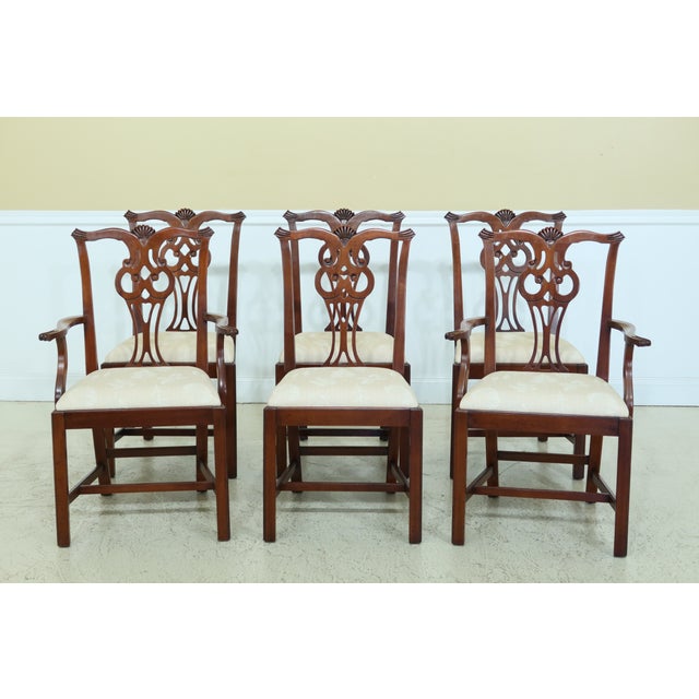 Hickory Chair Co Chippendale Mahogany Dining Room Chairs Set Of 6 Chairish