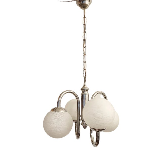 Metal and Glass Ceiling Lamp, Italy, 1970s For Sale