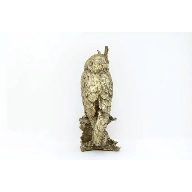 Metal Late 20th Century Vintage Brass Owl Figurine For Sale - Image 7 of 12