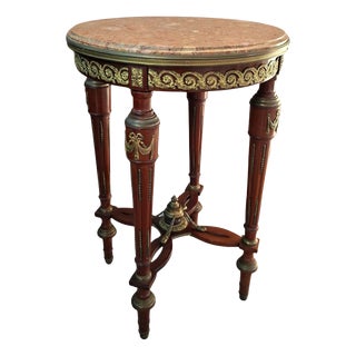 Neoclassical Guéridon in Mahogany and Red Marble, 1890 For Sale