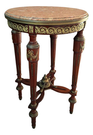 Neoclassical Guéridon in Mahogany and Red Marble, 1890