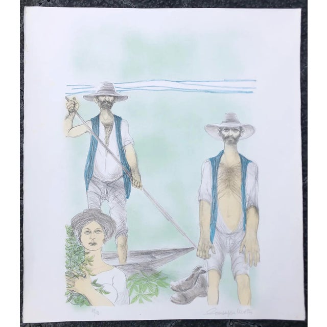 Giuseppe Motti (1908 - 1988) litho. Pencil signed and numbered 199 of 125.