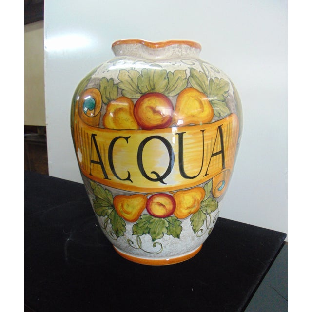 Antique White Artistica Italian Majolica Acqua Pitcher Form Floor Vase For Sale - Image 8 of 8