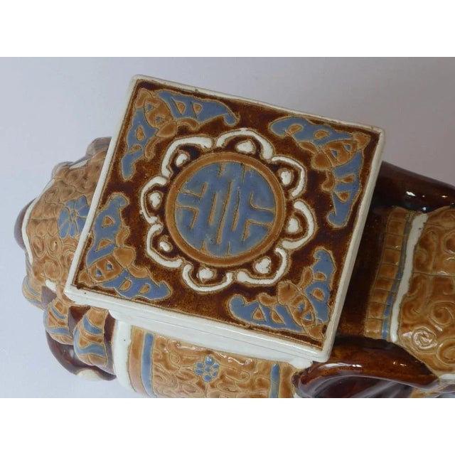 Ceramic Vintage Large Ceramic Elephant Plant Stand For Sale - Image 7 of 8