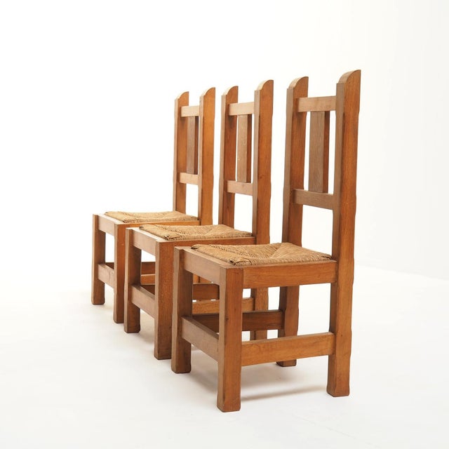 Wood Handmade Oak Chairs, 1970s, Set of 8 For Sale - Image 7 of 16