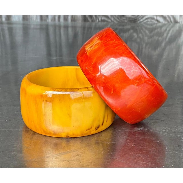 Vintage Boho Bakelite Bangles - Set of 2 For Sale - Image 11 of 12
