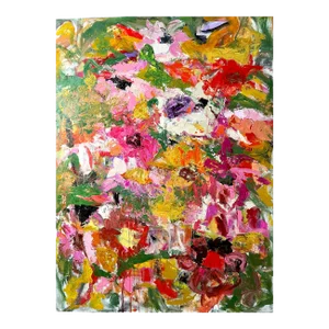 "Flora Dora, Take a Walk Through the Most Beautiful Garden" Original Abstract Landscape Painting by Sandy Welch