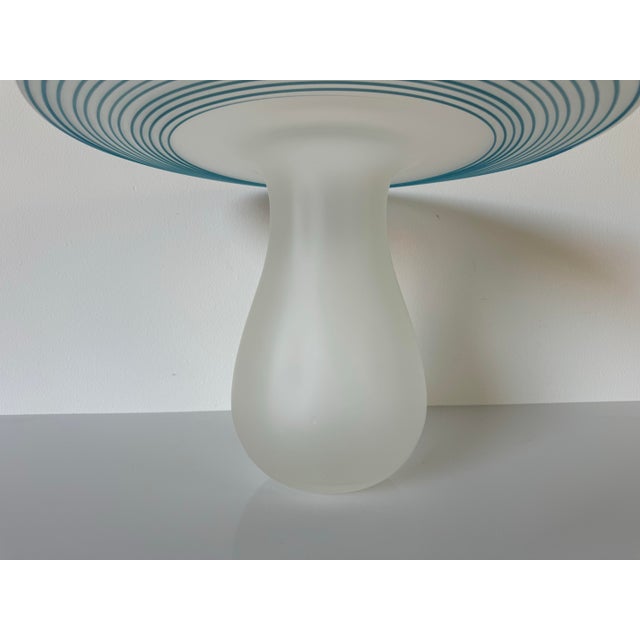 1980s 1980's Vintage Italian Ethereal Whirl Frosted Art Glass Vase For Sale - Image 5 of 10
