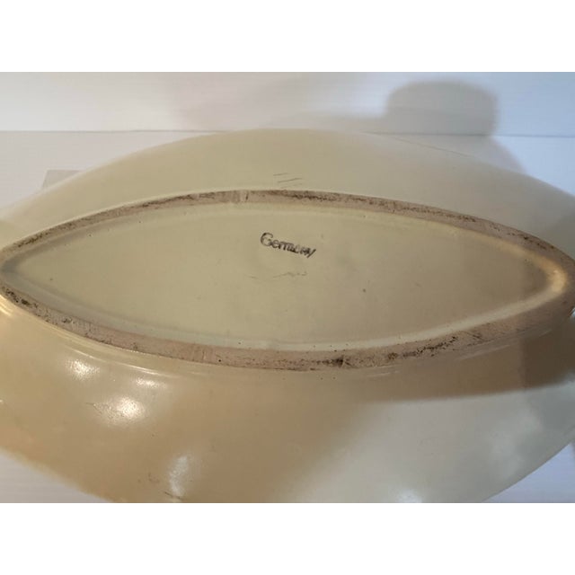 Mid 20th Century Mid-Century West German Pottery Leaf Dish With Gold Rim For Sale - Image 5 of 8