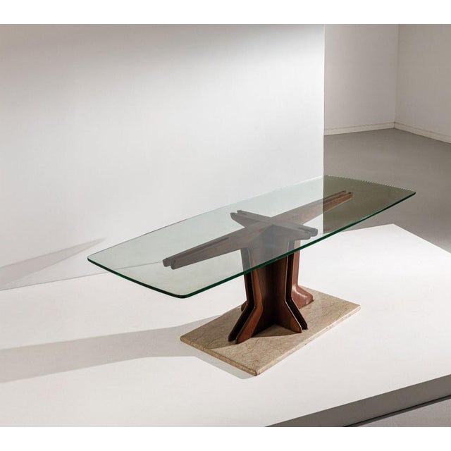 Vintage Table in Walnut Wood with Marble Base by Giorgio Raponi, 1950s For Sale - Image 13 of 17