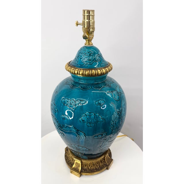 Early 20th Century Dragon Lamp With Ormolu Mounts For Sale - Image 9 of 18