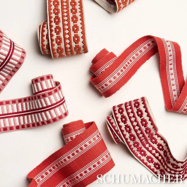 Schumacher Schumacher Lubeck Tape In Red For Sale - Image 4 of 4