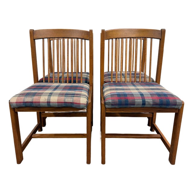Vintage Liberty Furniture Mission Arts and Crafts Dining Chairs - Set of 4 For Sale