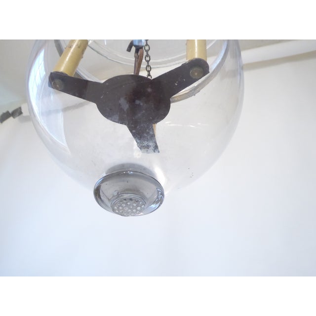 American Vintage Glass Smoke Bell Light For Sale - Image 3 of 4