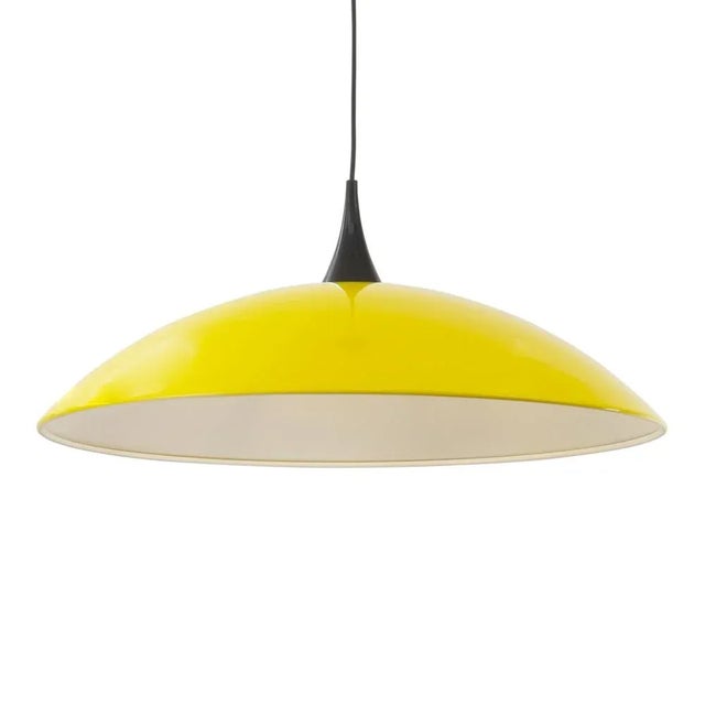 Large Italian Suspension Lamp in Yellow Plastic with White Interior, 1980s For Sale - Image 9 of 9