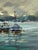 Gray Oil Painting Ships at the Dock in a Calm Sea Yuriy Suprunchuk For Sale - Image 8 of 11
