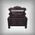 This solid oak storage bench perfectly embodies the Neo-Gothic aesthetic, blending architectural rigor with abundant...