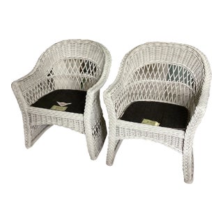 1960s Pair Vintage Coastal Henry Link Chairs For Sale