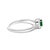 Contemporary 10K White Gold 5X3MM Oval Green Emerald and Diamond Accent Halo Ring (I-J Color, I1-I2 Clarity) - Ring Size 6 For Sale - Image 3 of 7