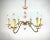 Elegant handmade ceramic floral designer chandelier. hanging 6 horn chandelier, made of brass frame in gold color, body...